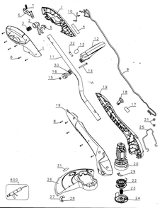 Trimmer/Edger Diagram and Parts List for GH600TY2  Black and Decker Hedge Trimmer